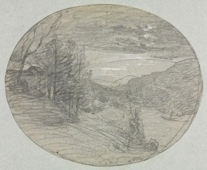 Framed Print : Landscape, 1800s. Creator: Francois-Auguste Ravier (French, 1814-1895) Framed Print : Landscape, 1800s. Creator: Francois-Auguste Ravier (French, 1814-1895)