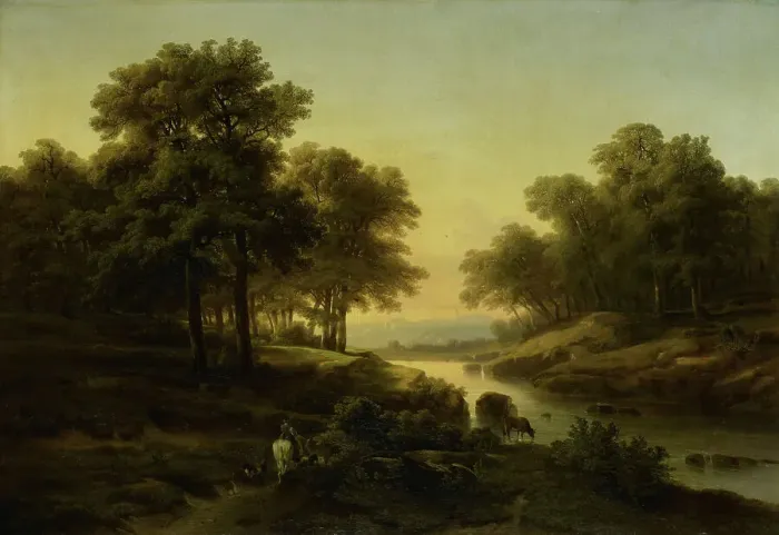 Framed Print : Landscape, 1830-1845. Creator: Alexandre Calame Framed Print : Landscape, 1830-1845. Creator: Alexandre Calame