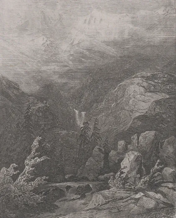 Framed Print : Landscape, 1839. Creator: Alexandre Calame Framed Print : Landscape, 1839. Creator: Alexandre Calame