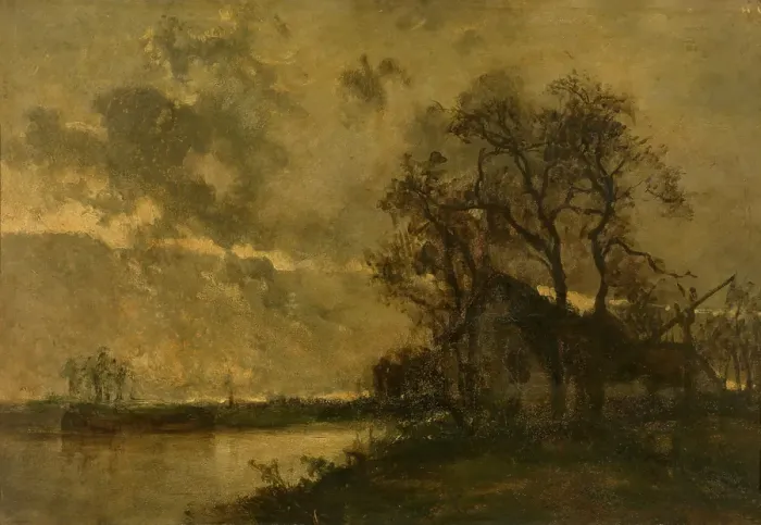 Framed Print : Landscape, 1860-1864. Creator: Johan Barthold Jongkind Framed Print : Landscape, 1860-1864. Creator: Johan Barthold Jongkind