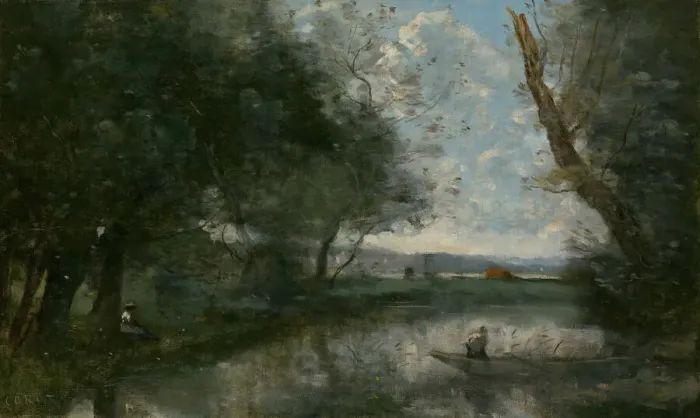 Framed Print : Landscape, 1865 / 70. Creator: Jean-Baptiste-Camille Corot Framed Print : Landscape, 1865 / 70. Creator: Jean-Baptiste-Camille Corot