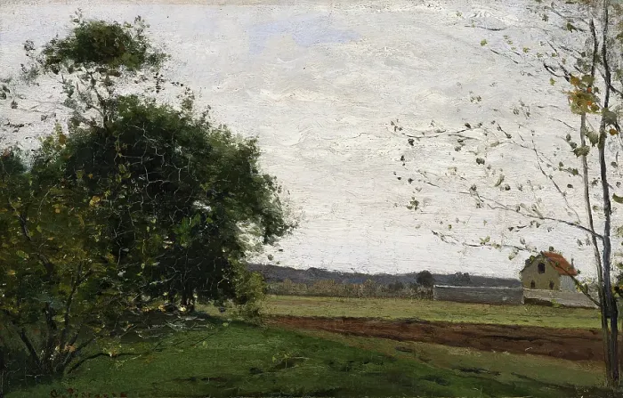 Framed Print : Landscape, about 1865. Creator: Camille Pissarro Framed Print : Landscape, about 1865. Creator: Camille Pissarro