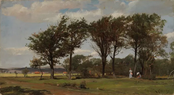 Framed Print : Landscape, 1869. Creator: Berndt Lindholm Framed Print : Landscape, 1869. Creator: Berndt Lindholm