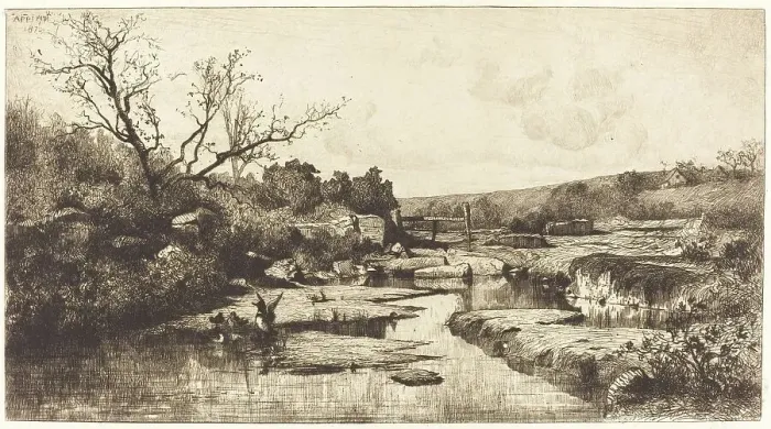 Framed Print : Landscape, 1870. Creator: Adolphe Appian Framed Print : Landscape, 1870. Creator: Adolphe Appian