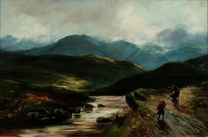 Framed Print : Landscape, 1875-1899. Creator: John MacWhirter Framed Print : Landscape, 1875-1899. Creator: John MacWhirter