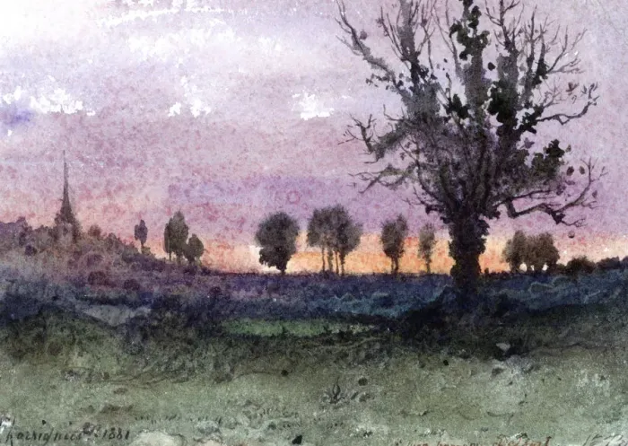 Framed Print : Landscape, 1881. Artist: Henri-Joseph Harpignies Framed Print : Landscape, 1881. Artist: Henri-Joseph Harpignies