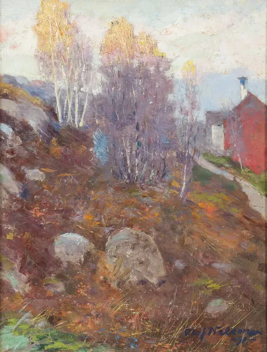 Framed Print : Landscape, 1891. Creator: Olof Sager-Nelson Framed Print : Landscape, 1891. Creator: Olof Sager-Nelson