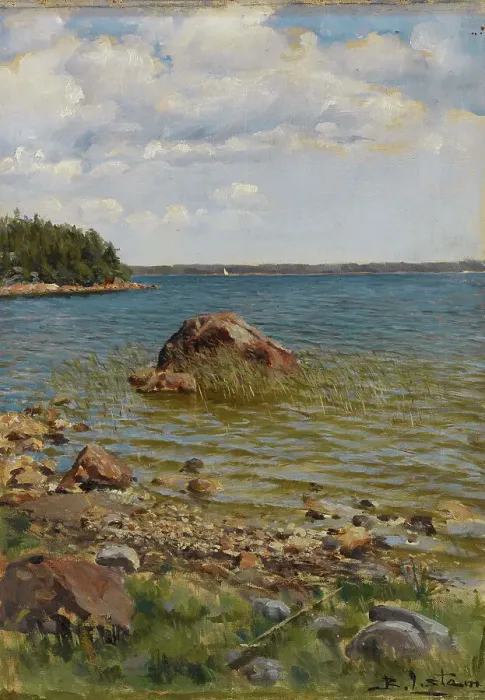 Framed Print : Landscape, 1893-1897. Creator: Berndt Lagerstam Framed Print : Landscape, 1893-1897. Creator: Berndt Lagerstam