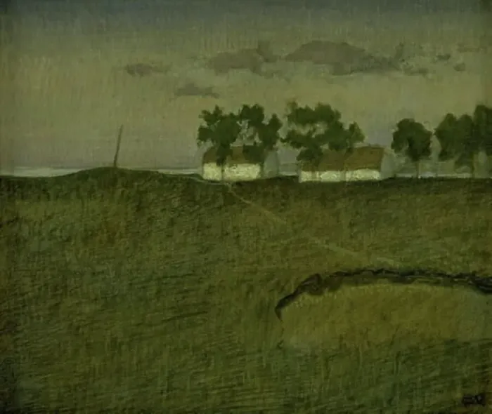 Framed Print : Landscape, 1894-1943. Creator: Edvard Weie Framed Print : Landscape, 1894-1943. Creator: Edvard Weie