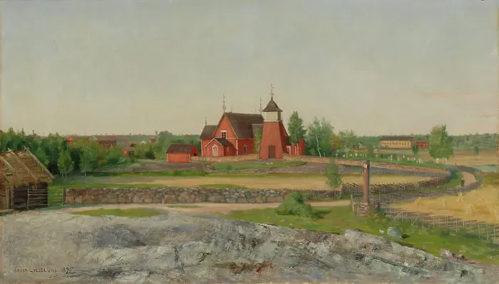 Framed Print : Landscape, 1895. Creator: Arvid Liljelund Framed Print : Landscape, 1895. Creator: Arvid Liljelund