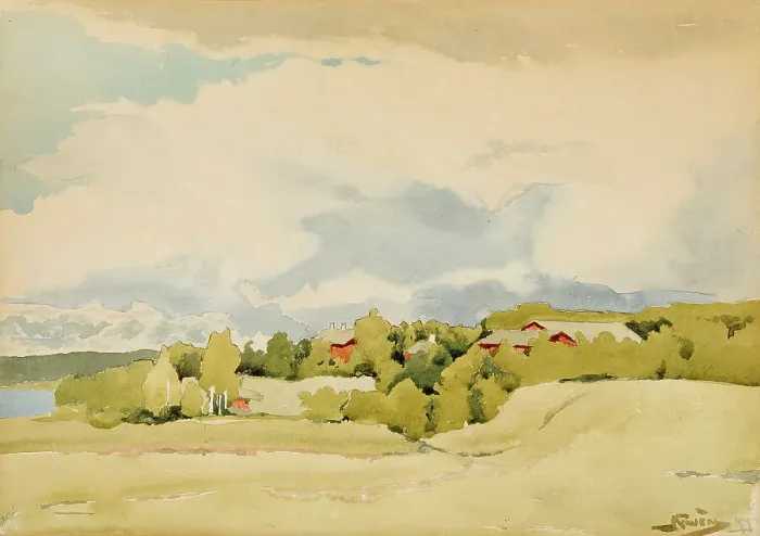 Framed Print : Landscape, 1899. Creator: Antti Faven Framed Print : Landscape, 1899. Creator: Antti Faven