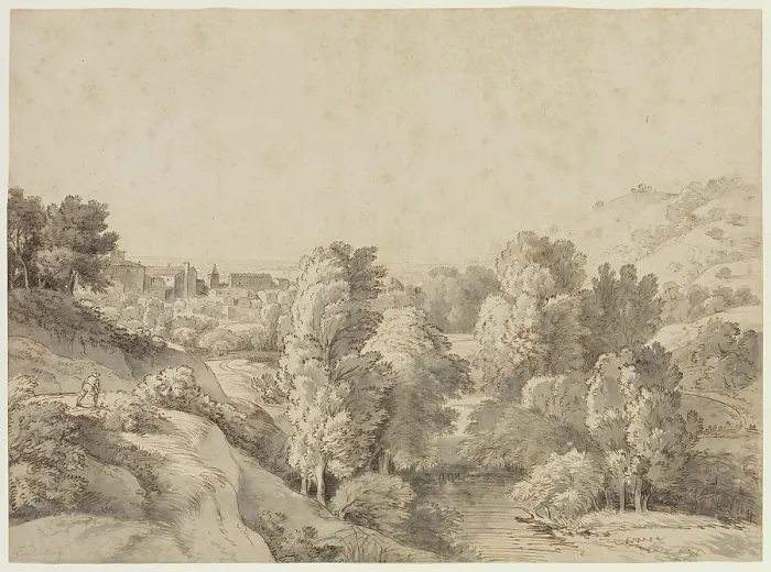 Framed Print : Landscape, 18th or 19th century. Creator: Jean Antoine Constantin Framed Print : Landscape, 18th or 19th century. Creator: Jean Antoine Constantin