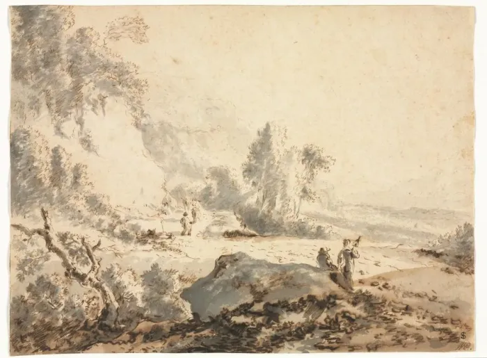 Framed Print : Landscape, 18th century. Creator: Anonymous Framed Print : Landscape, 18th century. Creator: Anonymous