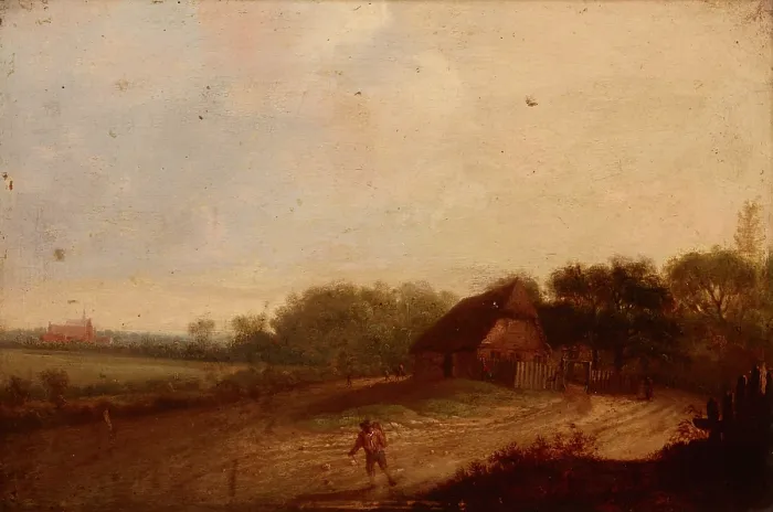 Framed Print : Landscape, 18th century. Creator: Unknown Framed Print : Landscape, 18th century. Creator: Unknown