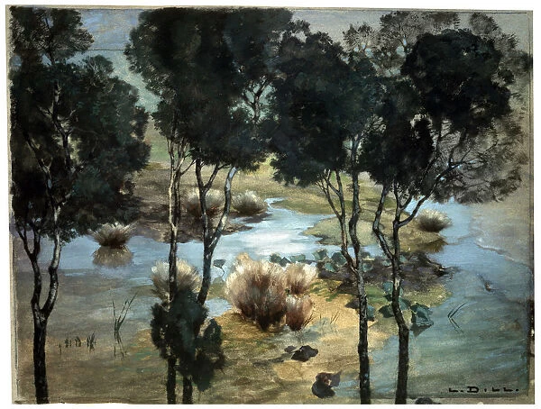 Landscape, 1900s. Artist: Ludwig Dill