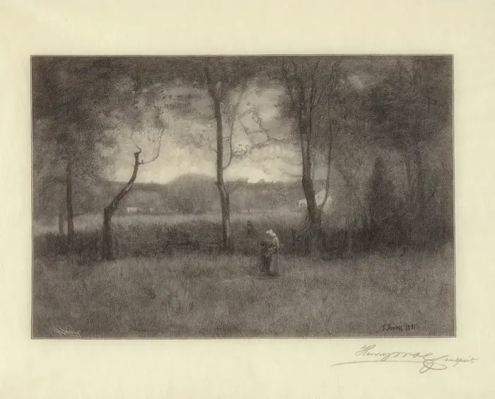 Framed Print : Landscape, 1902. Creator: Henry Wolf Framed Print : Landscape, 1902. Creator: Henry Wolf