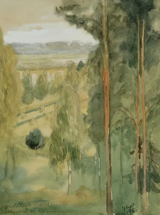 Framed Print : Landscape, 1903. Creator: Albert Edelfelt Framed Print : Landscape, 1903. Creator: Albert Edelfelt