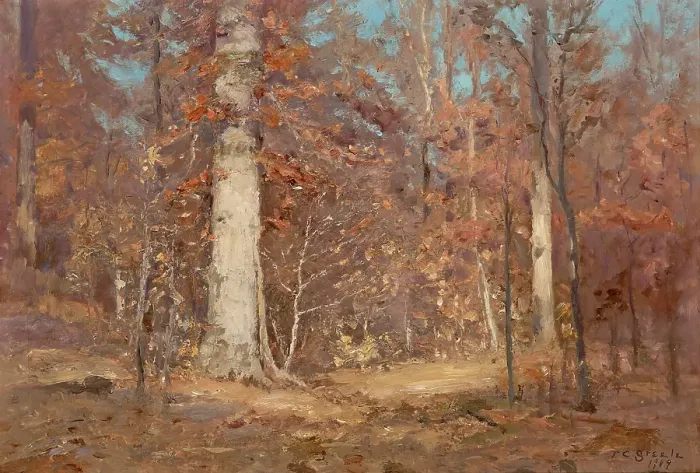 Framed Print : Landscape, 1909. Creator: Theodore Clement Steele Framed Print : Landscape, 1909. Creator: Theodore Clement Steele