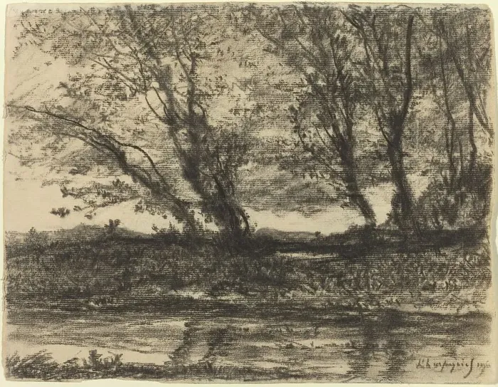 Framed Print : Landscape, 1911. Creator: Henri-Joseph Harpignies Framed Print : Landscape, 1911. Creator: Henri-Joseph Harpignies