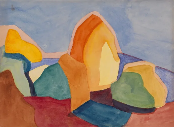 Framed Print : Landscape, 1927. Creator: Ksenija Vladimirovna Ender Framed Print : Landscape, 1927. Creator: Ksenija Vladimirovna Ender