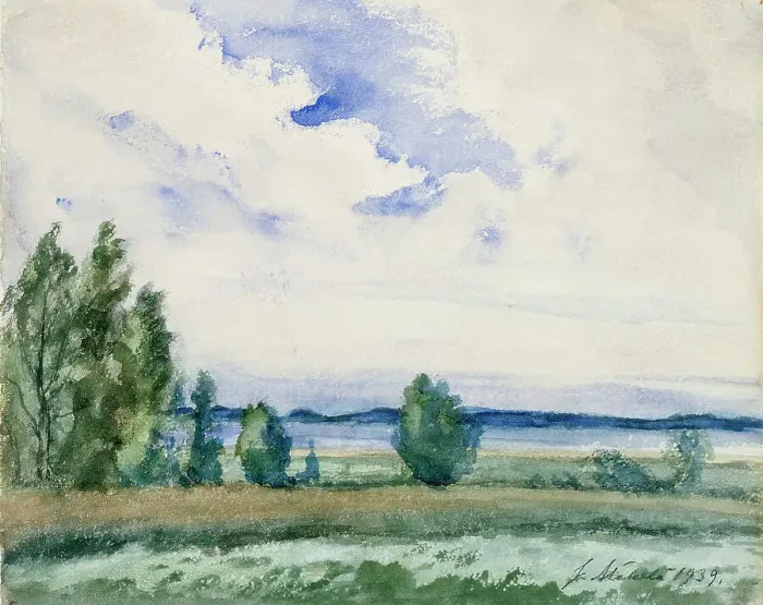 Framed Print : Landscape, 1939. Creator: Juho Makela Framed Print : Landscape, 1939. Creator: Juho Makela