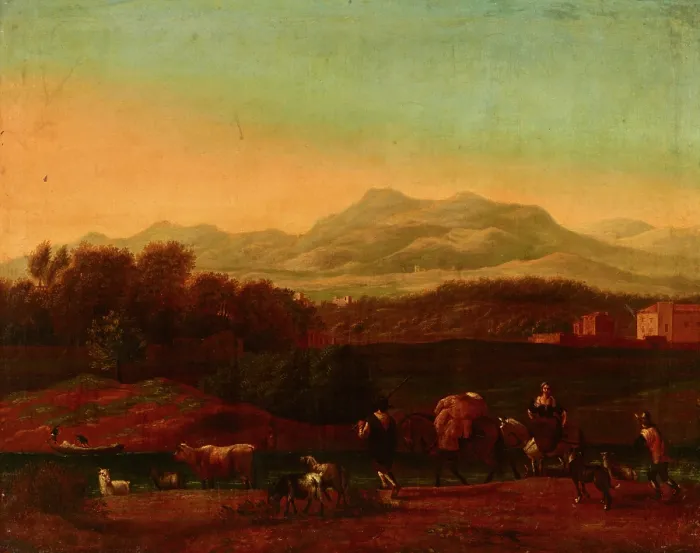 Framed Print : Landscape, 1st half of 18th century. Creator: Unknown Framed Print : Landscape, 1st half of 18th century. Creator: Unknown