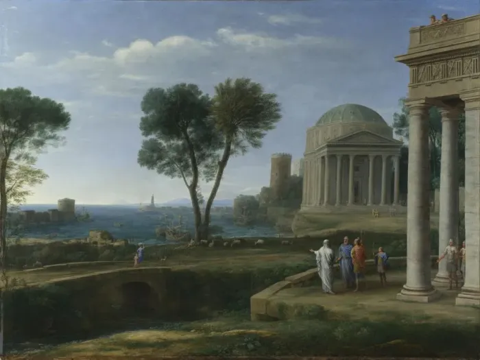 Framed Print : Landscape with Aeneas at Delos, 1672. Artist: Lorrain, Claude (1600-1682) Framed Print : Landscape with Aeneas at Delos, 1672. Artist: Lorrain, Claude (1600-1682)