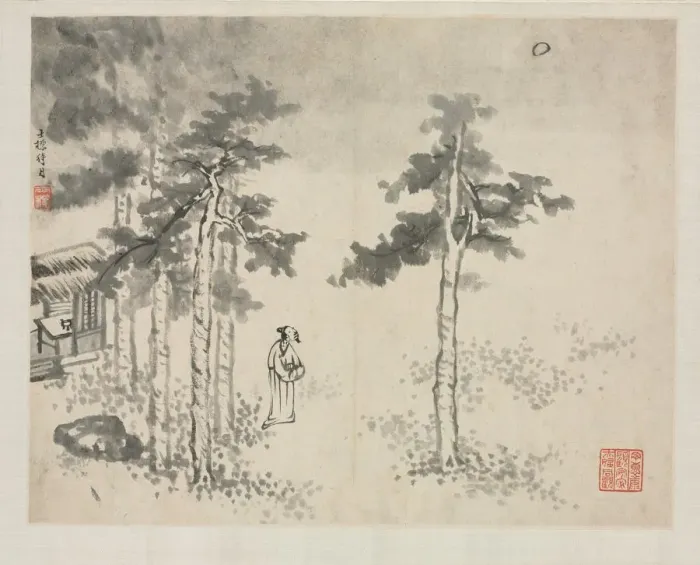 Framed Print : Landscape Album in Various Styles: Shibiao Waiting for the Moon, 1684. Creator: Zha Shibiao Framed Print : Landscape Album in Various Styles: Shibiao Waiting for the Moon, 1684. Creator: Zha Shibiao