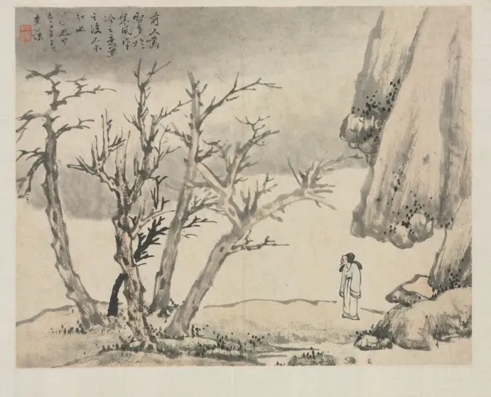 Framed Print : Landscape Album in Various Styles: Snowy Landscape, 1684. Creator: Zha Shibiao (Chinese Framed Print : Landscape Album in Various Styles: Snowy Landscape, 1684. Creator: Zha Shibiao (Chinese