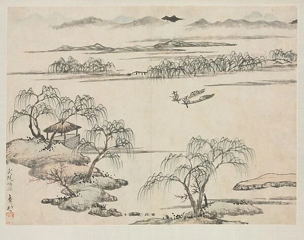 Landscape Album in Various Styles: The Stream of Wuling, 1684. Creator: Zha Shibiao (Chinese