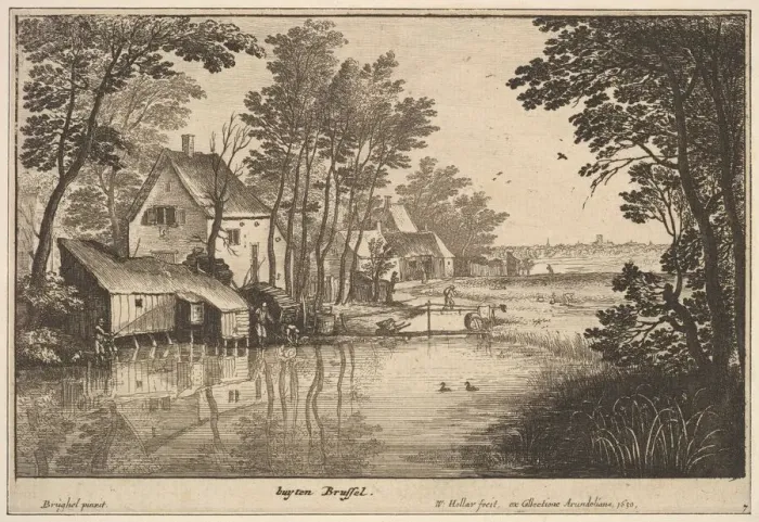 Framed Print : Landscape with an Angler, 1650. Creator: Wenceslaus Hollar Framed Print : Landscape with an Angler, 1650. Creator: Wenceslaus Hollar