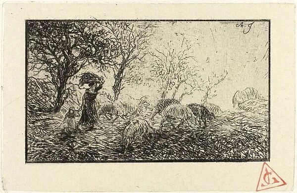 Landscape and Animals, 1846. Creator: Charles Emile Jacque