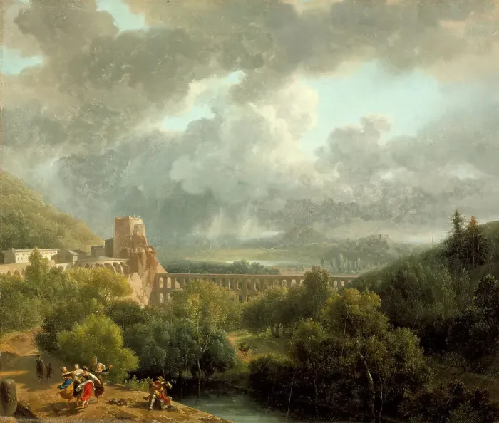 Framed Print : Landscape with an Aqueduct, 1810. Creator: Nicolas Antoine Taunay Framed Print : Landscape with an Aqueduct, 1810. Creator: Nicolas Antoine Taunay