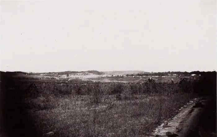 Framed Print : [Landscape with army encampment in the distance]. Brady album, p. 125, 1861-65