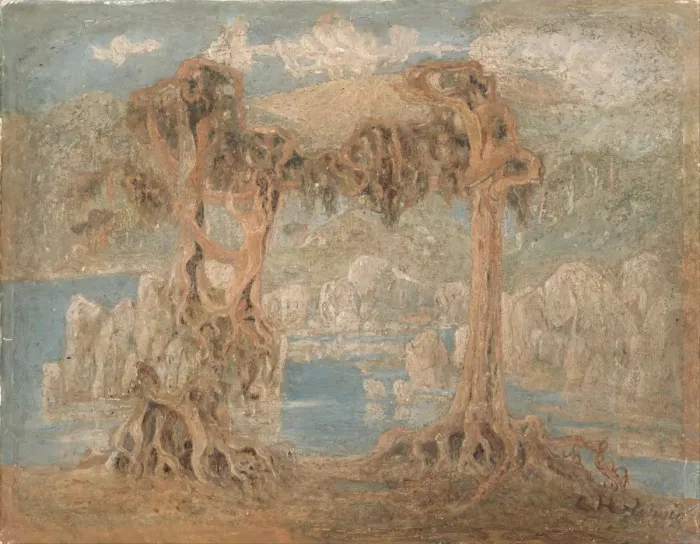 Framed Print : Landscape. Artist: Hertervig, Lars (1830-1902) Framed Print : Landscape. Artist: Hertervig, Lars (1830-1902)