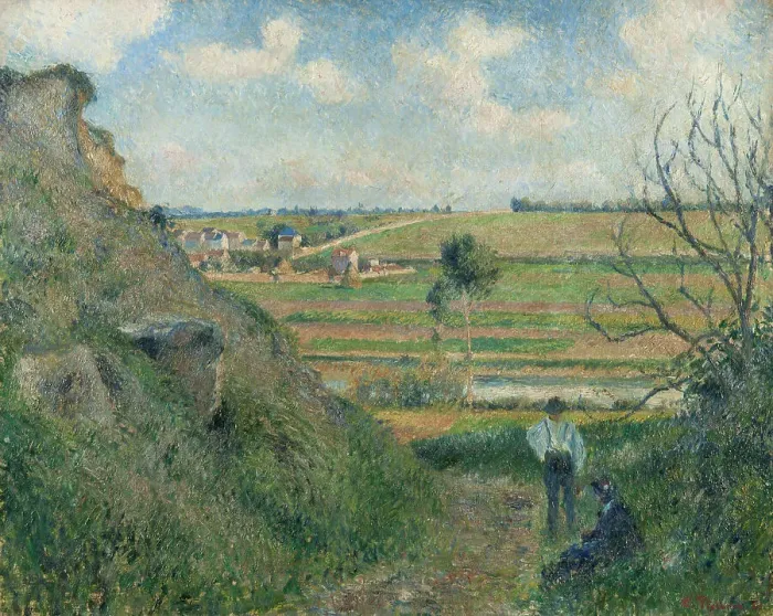 Framed Print : Landscape, Bazincourt, 1881. Creator: Pissarro, Camille (1830-1903) Framed Print : Landscape, Bazincourt, 1881. Creator: Pissarro, Camille (1830-1903)