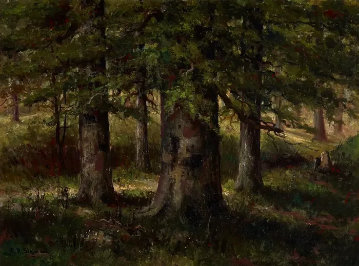 Framed Print : Landscape with Beech Trees, date unknown, c1900-1940. Creator: Edward Sitzman Framed Print : Landscape with Beech Trees, date unknown, c1900-1940. Creator: Edward Sitzman