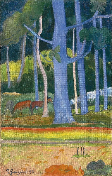 Landscape with blue trees (Paysage aux troncs bleus), 1892. Artist: Gauguin, Paul Eugene Henri (1848-1903)