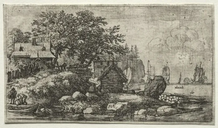 Framed Print : Landscape with Two Empty Boats. Creator: Allart van Everdingen (Dutch, 1621-1675) Framed Print : Landscape with Two Empty Boats. Creator: Allart van Everdingen (Dutch, 1621-1675)