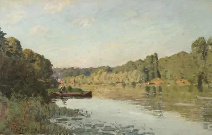 Framed Print : Landscape from Bougival, 1873. Creator: Alfred Sisley Framed Print : Landscape from Bougival, 1873. Creator: Alfred Sisley