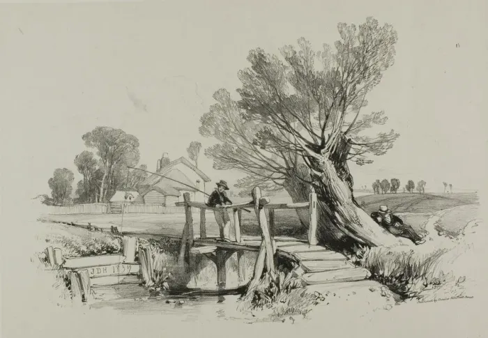 Framed Print : Landscape with Boy Fishing, n. d. Creator: James Duffield Harding Framed Print : Landscape with Boy Fishing, n. d. Creator: James Duffield Harding