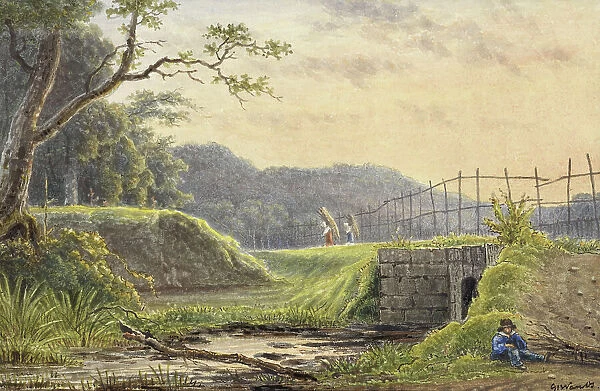 Landscape with bridge, 1792-1861. Creator: Georgius Jacobus Johannes van Os