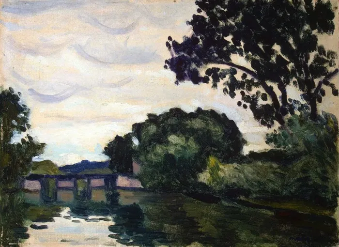 Framed Print : Landscape with a Bridge, c1917 Framed Print : Landscape with a Bridge, c1917