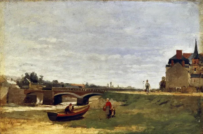 Framed Print : Landscape with a Bridge, early 1870s. Artist: Stanislas Lepine Framed Print : Landscape with a Bridge, early 1870s. Artist: Stanislas Lepine