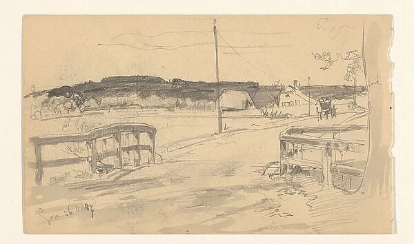 Landscape with bridge and farms near Son, 1887. Creator: Jan Hoynck van Papendrecht