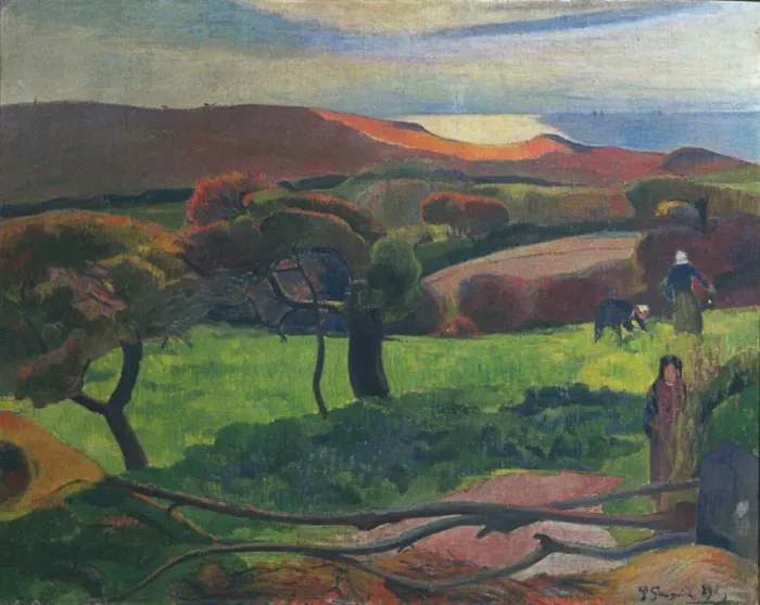 Framed Print : Landscape in Brittany. Artist: Gauguin, Paul Eugene Henri (1848-1903) Framed Print : Landscape in Brittany. Artist: Gauguin, Paul Eugene Henri (1848-1903)