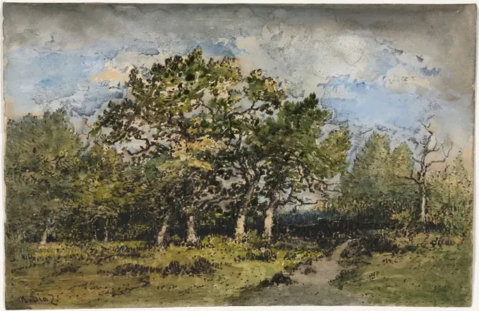 Framed Print : Landscape, c. 1860. Creator: Narcisse Diaz de la Pena (French, 1807-1876) Framed Print : Landscape, c. 1860. Creator: Narcisse Diaz de la Pena (French, 1807-1876)