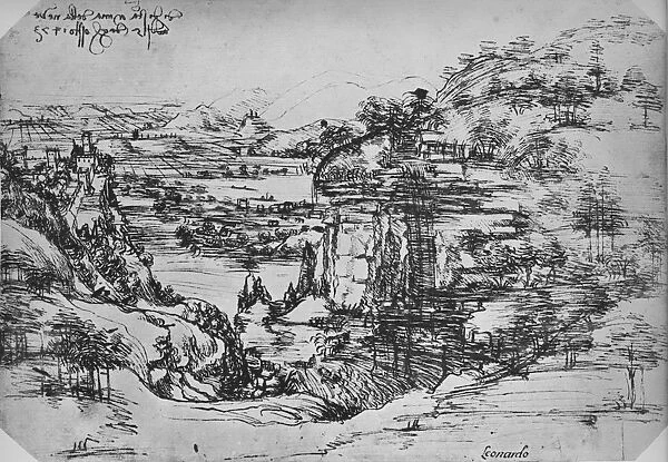 Landscape, c1480 (1945). Artist: Leonardo da Vinci