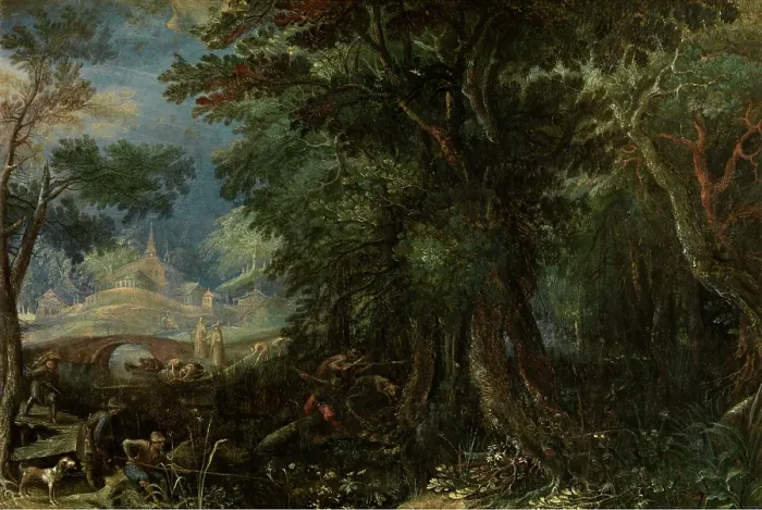 Framed Print : Landscape, c1600s. Creator: Frederik van Valckenborch Framed Print : Landscape, c1600s. Creator: Frederik van Valckenborch