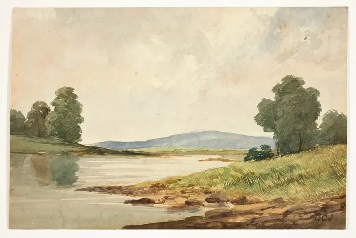 Framed Print : Landscape, c1820-1865. Creator: David Claypoole Johnston Framed Print : Landscape, c1820-1865. Creator: David Claypoole Johnston